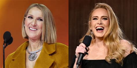 celine adele|Adele, Celine Dion hug, cry at Las Vegas residency concert.